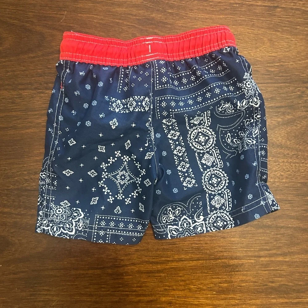 OshKosh B'gosh Red and Navy Boys' Swim Shorts